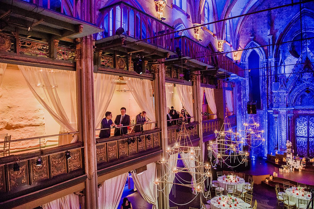The mezzanine, candlelit