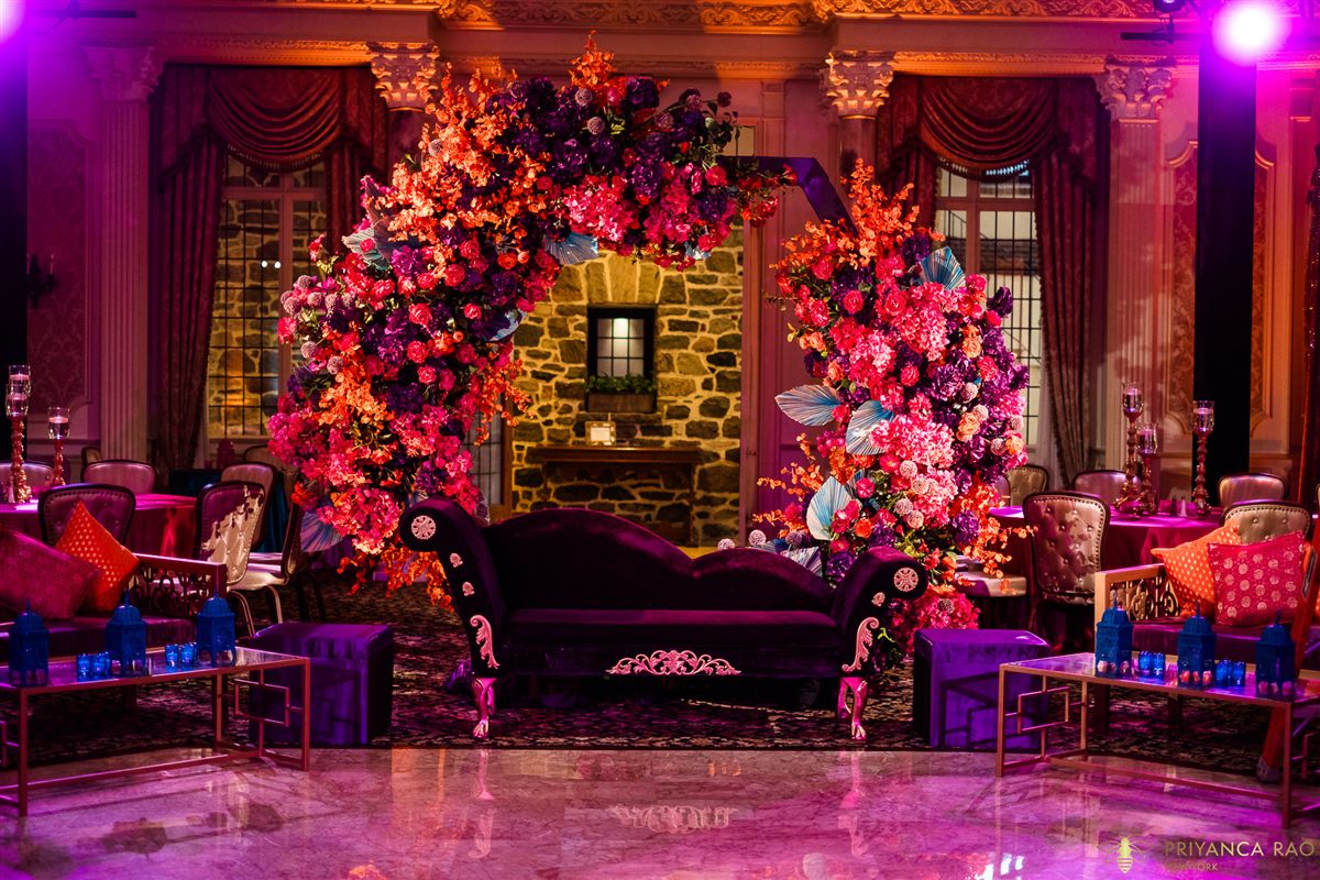 The stage, deep in flowers