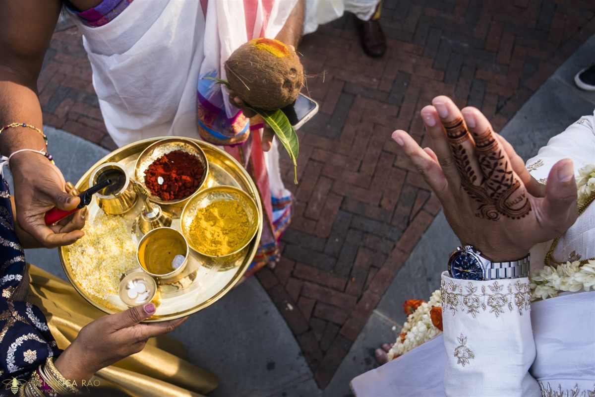 The ritual thali, from above