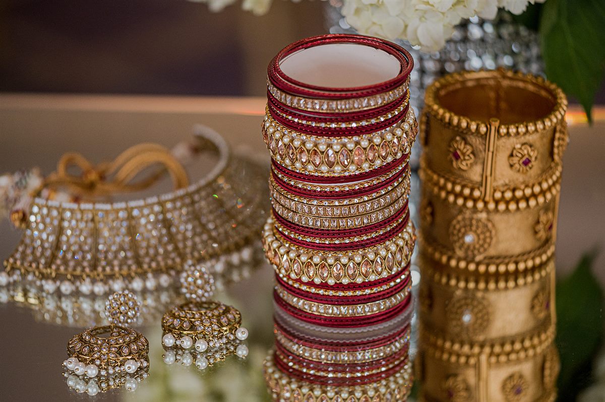 Bangles and gold, stacked