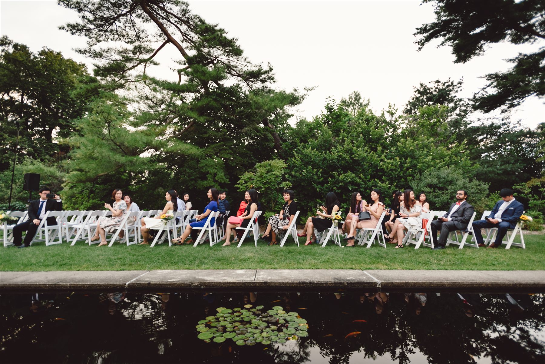 The ceremony at the reflecting pool