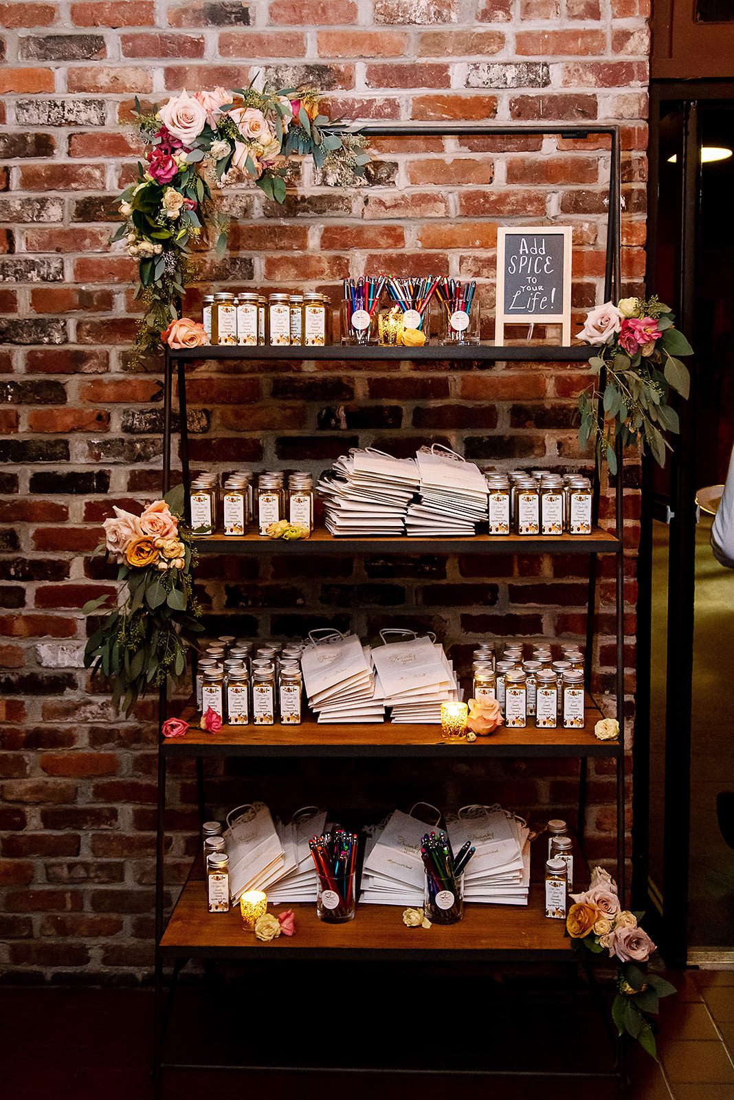 Favors on the brick wall