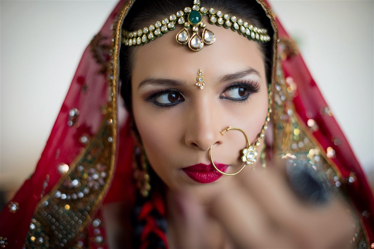 Eyes lined, nose ring set